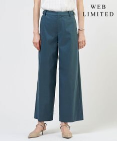 J.PRESS LADIES 【人気素材】セルロースリネンストレッチ セミワイド パンツ