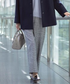 J.PRESS LADIES クラシカル グレンチェック セミワイド パンツ