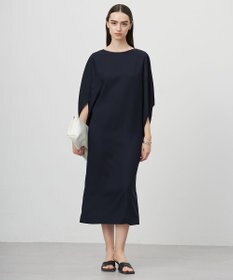 ICB L 【UVケア・接触冷感・速乾・防シワ・洗える】FluidBackSatinドルマンスリーブワンピース