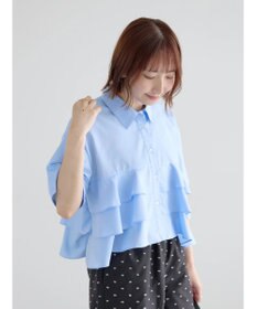 Te chichi 半袖ティアードフリルクロップトシャツ