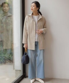 J.PRESS LADIES L 【2way】ドライツイルストレッチ フーデット アウター