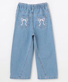 ANY KIDS 【一部店舗/WEB先行販売アイテム】【洗濯機可能】刺繍 ワイドデニムパンツ