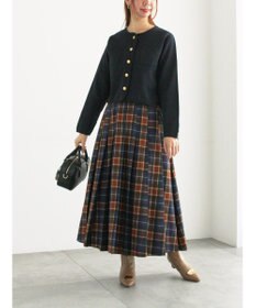 Te chichi チェックアソートロングプリーツスカート