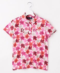 23区GOLF 【WOMEN】【UVカット】草花柄プリントポロシャツ