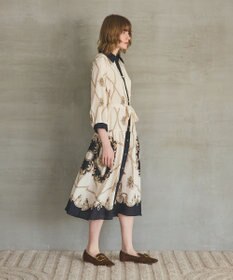 GRACE CONTINENTAL スカーフプリントシャツワンピース