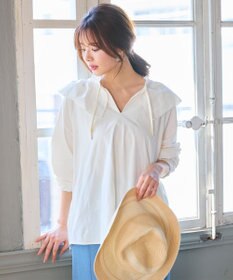 Feroux ラッシュガード ケープギャザー ブラウス