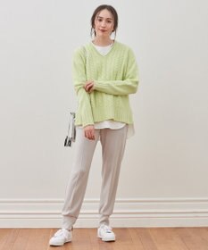 自由区 【洗える】ウールカシミヤブレンド Vネックプルオーバーニット