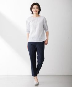 J.PRESS LADIES L 【WEB限定カラーあり・洗える】ラミーポプリン ボリュームスリーブ ブラウス