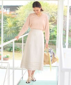 自由区 【XSサイズ～/洗える/セット可】エンブロイダリーリネン フレアスカート