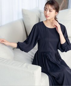 Tiaclasse L 【洗える】シンメトリープリーツワンピース