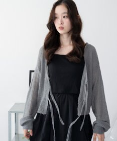 WEGO 【25年秋冬新作】モヘアタッチ2WAYリボンカーデ