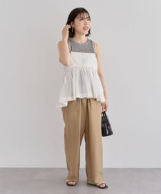 Green Parks 接触冷感ウエストレイヤードツイルパンツ