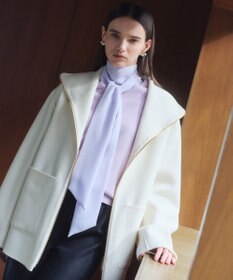 BEIGE， ZION / ウールスタンドカラーショートコート Ecru