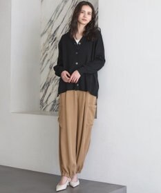 23区 L 【SLOW/一部店舗限定】ガーメントツイル ワイドタック パンツ