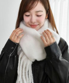 WEGO 【マフラー/ユニセックス着用】ワイドフリンジストール