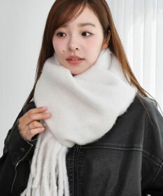 WEGO 【マフラー/ユニセックス着用】ワイドフリンジストール