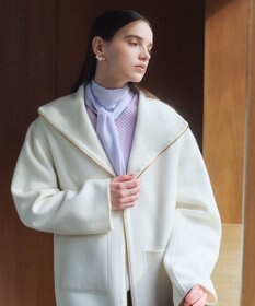 BEIGE， ZION / ウールスタンドカラーショートコート