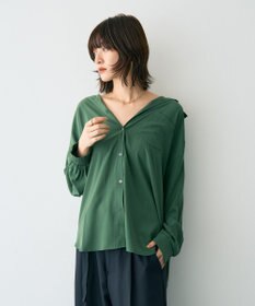 YECCA VECCA バックギャザーロングシャツ