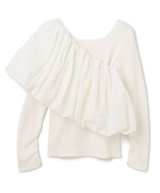 GRACE CONTINENTAL タフタケープ付ニットトップ