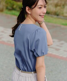 Tiaclasse 【UVケア・接触冷感】“あまラク” タックパフスリーブカットソートップス