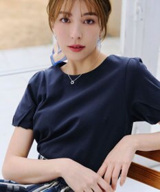 Tiaclasse 【UVケア・接触冷感】“あまラク” タックパフスリーブカットソートップス