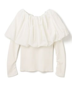 GRACE CONTINENTAL タフタケープ付ニットトップ