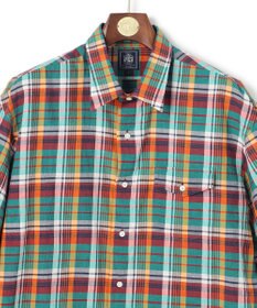 J.PRESS MEN 【J.PRESS ORIGINALS】Indian Madras Regular half Sleeve Shirt / Baggy-Fit