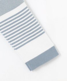 J.PRESS LADIES L 【洗える】Cotton Acetate パネルボーダー プルオーバー ニット