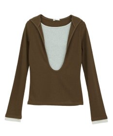 CRAFT STANDARD BOUTIQUE レイヤード風フード付きプルオーバー