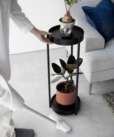 tower キャスター付きプランタースタンド タワー 2段 ブラック