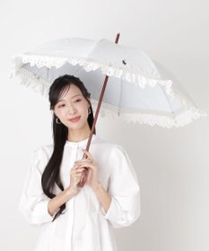 MOONBAT 【遮光/晴雨兼用日傘】POLO RALPH LAUREN(ポロ ラルフローレン) エンブフリル 長傘 遮熱 UV