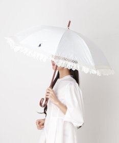 MOONBAT 【遮光/晴雨兼用日傘】POLO RALPH LAUREN(ポロ ラルフローレン) エンブフリル 長傘 遮熱 UV