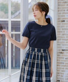 Tiaclasse 【UVケア・接触冷感】“あまラク” タックパフスリーブカットソートップス