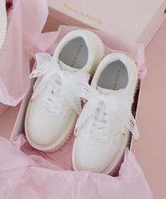 Maison de FLEUR レースリボン厚底スニーカー