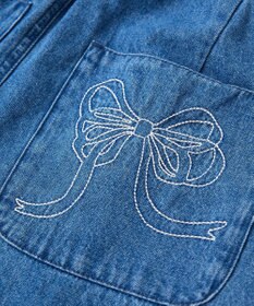 Green Parks ・ＤＯＵＢＬＥ　ＦＬＡＧＳリボン刺繍ポケットデニ