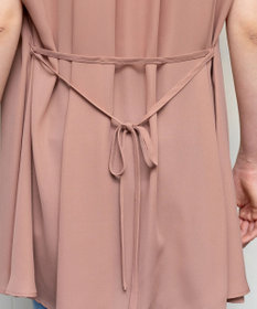 Tiaclasse L 【洗える】フレンチスリーブシャツチュニックブラウス