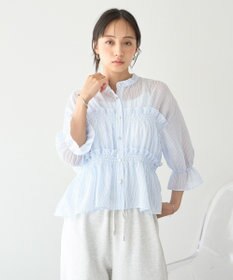 earth music&ecology シャーリングストライプシャツ