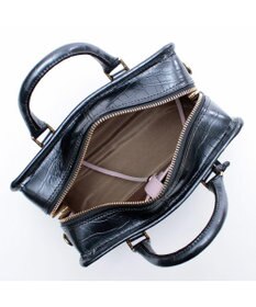 A.D.M.J. 【牛革】クロコ型押しヘリ巻きボストン23cm