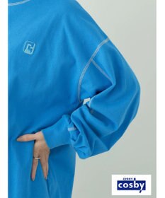 earth music&ecology Ｃｏｓｂｙ×ｅａｒｔｈ　配色ステッチロングＴシャツ