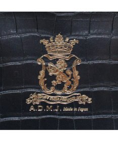 A.D.M.J. 【牛革】クロコ型押しヘリ巻きボストン23cm