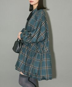 Green Parks ボウタイリボン付裾バルーンシャツワンピース