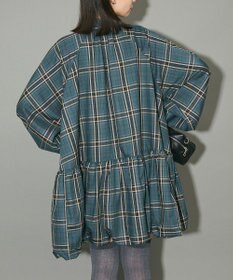 Green Parks ボウタイリボン付裾バルーンシャツワンピース