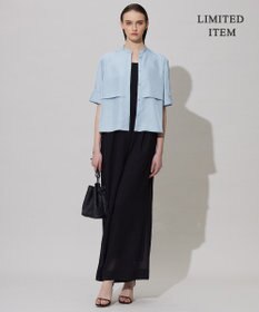 ICB L 【WEB限定・接触冷感・速乾・洗える】シルキーツイル 半袖クロップドシャツ