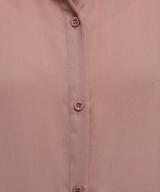 Tiaclasse L 【洗える】フレンチスリーブシャツチュニックブラウス