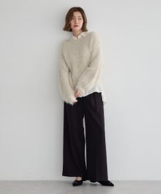 YECCA VECCA ラメシャギーボートネックニット