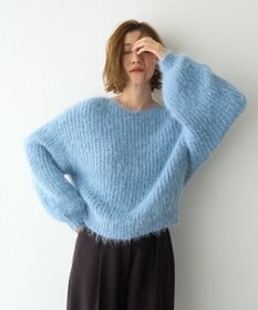 YECCA VECCA ラメシャギーボートネックニット