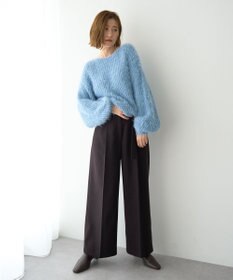 YECCA VECCA ラメシャギーボートネックニット