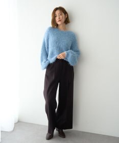 YECCA VECCA ラメシャギーボートネックニット