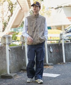 WEGO 【ウエストゴム/MLサイズ展開】ナイロンイージーカーゴパンツ