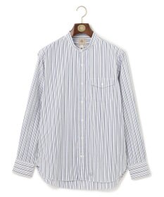 J.PRESS MEN ポプリンマルチストライプ バンドカラーシャツ
